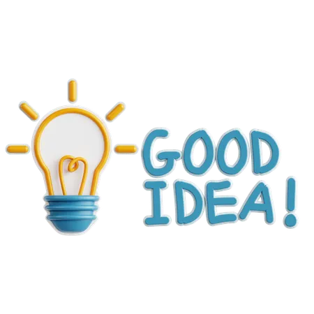 Good Idea Sticker  3D Icon