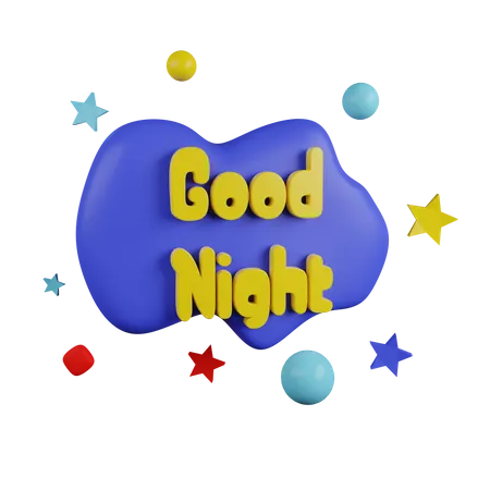 Good Night  3D Sticker