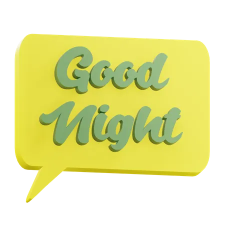 3 D Good Night Sticker Text With Transparent Background 3D Icon