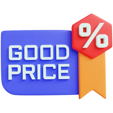 3 D Good Price With Isolated Background 3D Icon