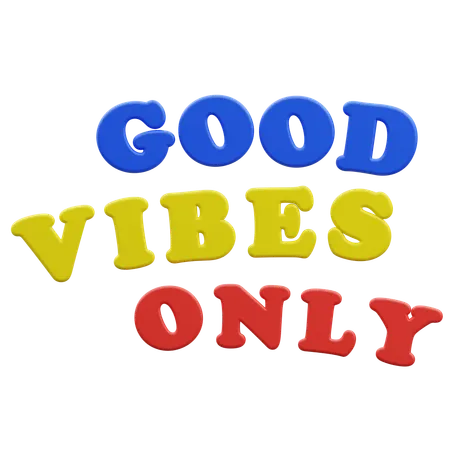 Good Vibes Only Word mark  3D Icon