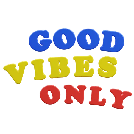 Good Vibes Only Word mark  3D Sticker