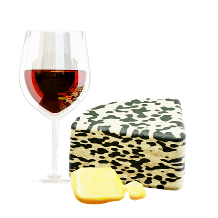 Gorgonzola Cheese with Wine  3D Icon