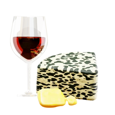 Gorgonzola Cheese with Wine  3D Icon