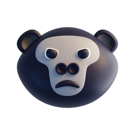 Gorilla Face  3D Icon
