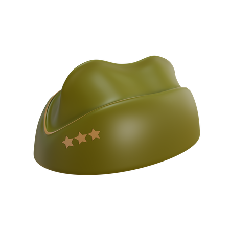 Gorra militar original de la Segunda Guerra Mundial.  3D Illustration