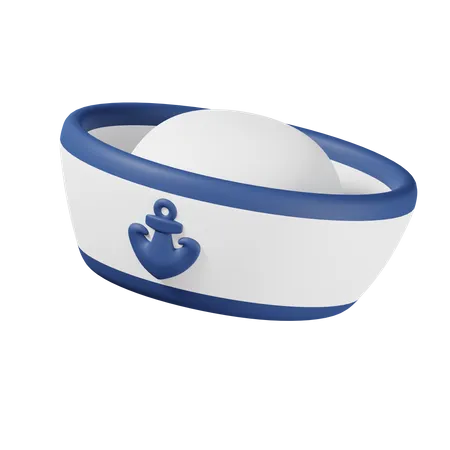 Sombrero marinero con ancla azul  3D Icon