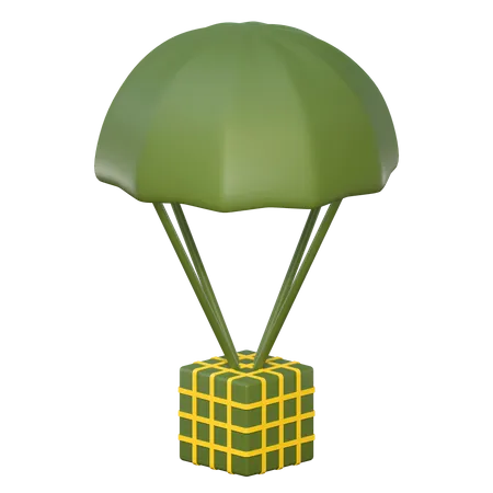Gota De Ar Para Quedas Icone 3 D Ilustracao De Equipamento Militar 3D Icon