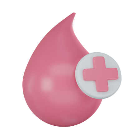 Gota de sangue com cruz vermelha  3D Icon
