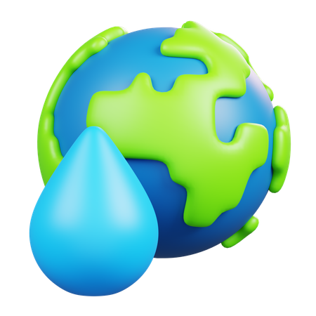 Gota de terra e água  3D Icon