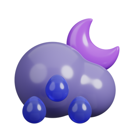 Gouttes de pluie la nuit  3D Icon