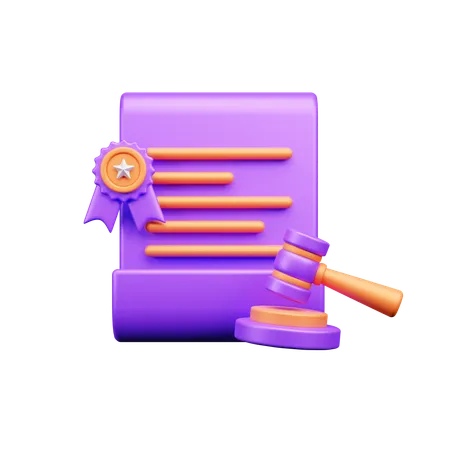 Government Certificate  3D Icon