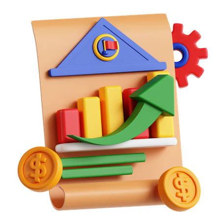 Política econômica do governo  3D Icon