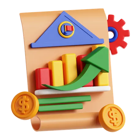 Política econômica do governo  3D Icon