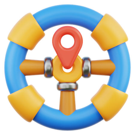 자동차 GPS  3D Icon