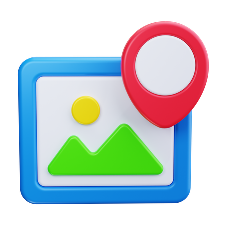 GPS-Karte mit Fotostandorten  3D Icon