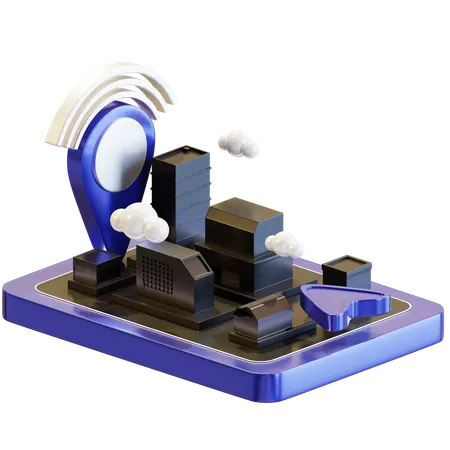 Gps Navigation  3D Icon