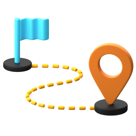 GPS Route  3D Icon