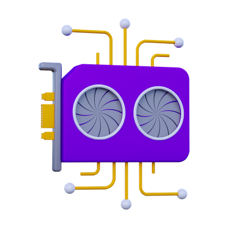 Gpu mining 3D Icon