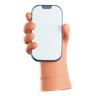 hand holding mobile emoji 3d
