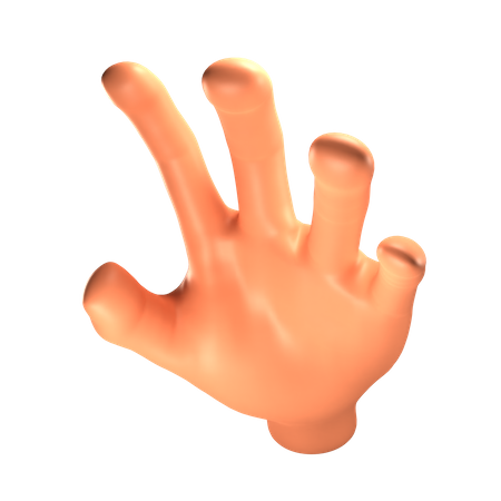 Grab hand gesture 3D Illustration