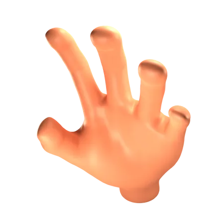 Grab hand gesture 3D Illustration