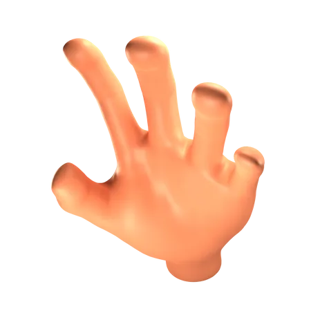 Grab hand gesture  3D Illustration