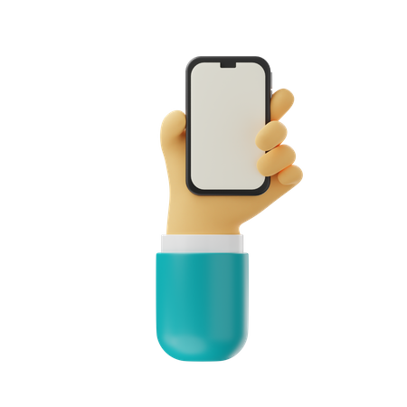 Grab Phone Hand Gesture  3D Icon