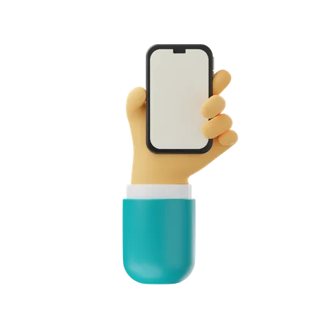 Grab Phone Hand Gesture  3D Icon