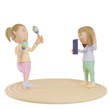 Grabando tocar maracas  3D Icon