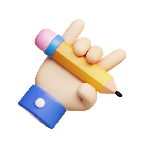 Grabbing Pencil  3D Icon