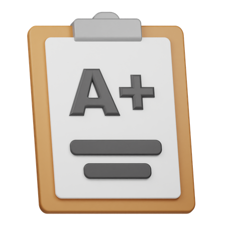 Grade A+ Report  3D Icon