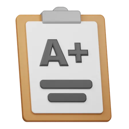 Grade A+ Report  3D Icon