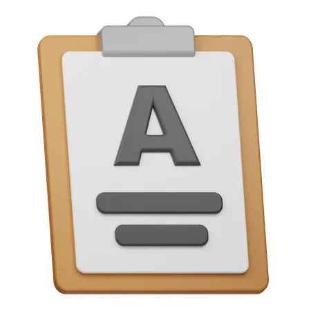 Grade A Report  3D Icon