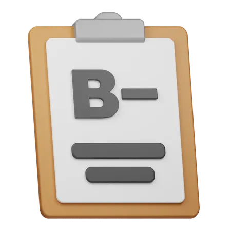 Grade B- Report  3D Icon