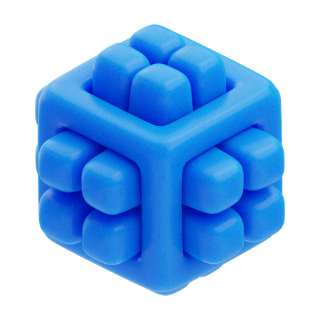 Cubo de grade  3D Icon