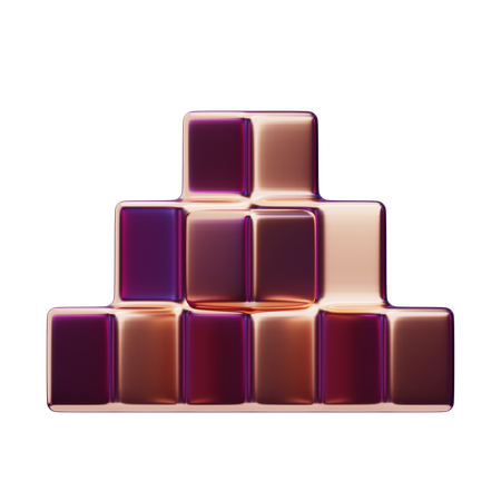 Grade de pirâmide de cobre abstrata cromática  3D Icon
