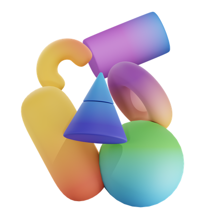 Gradient Abstract Shape  3D Icon