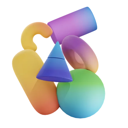 Gradient Abstract Shape  3D Icon