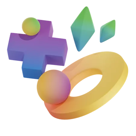 Gradient Abstract Shape  3D Icon