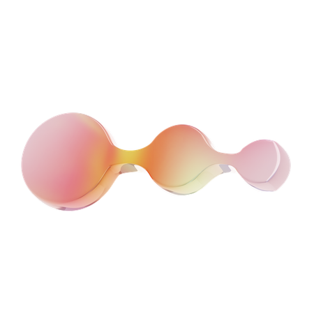 Gradient Orange Y 2 K Straight Molecule Symbol Shape  3D Icon