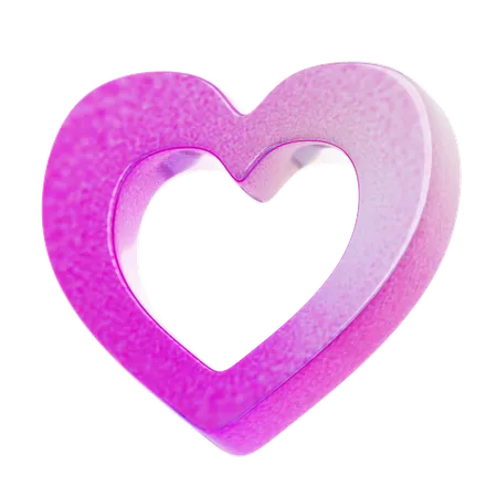 Gradient Pink Y 2 K Heart Shape  3D Icon