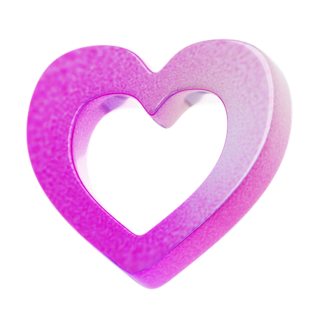 Gradient Pink Y 2 K Heart Shape  3D Icon