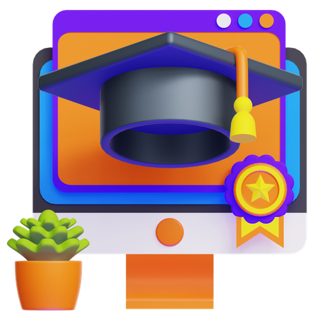 Grado en línea  3D Icon