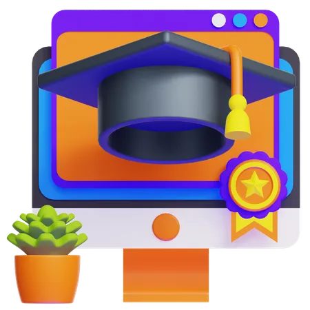 Grado en línea  3D Icon