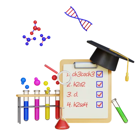 Graduação em ciências  3D Illustration