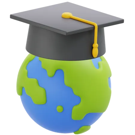 Graduação global  3D Icon