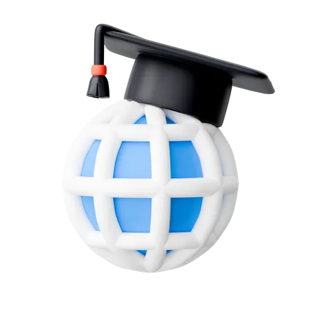 Graduação global  3D Icon