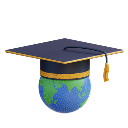 Graduação global  3D Icon