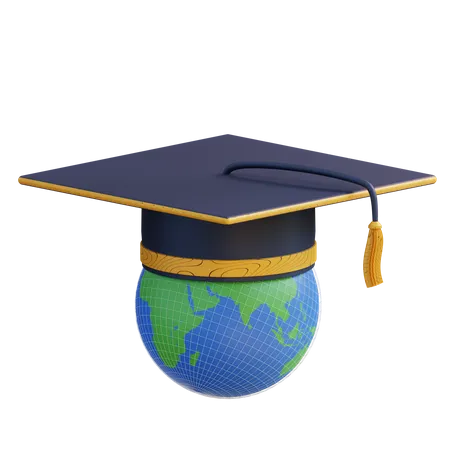 Graduação global  3D Icon